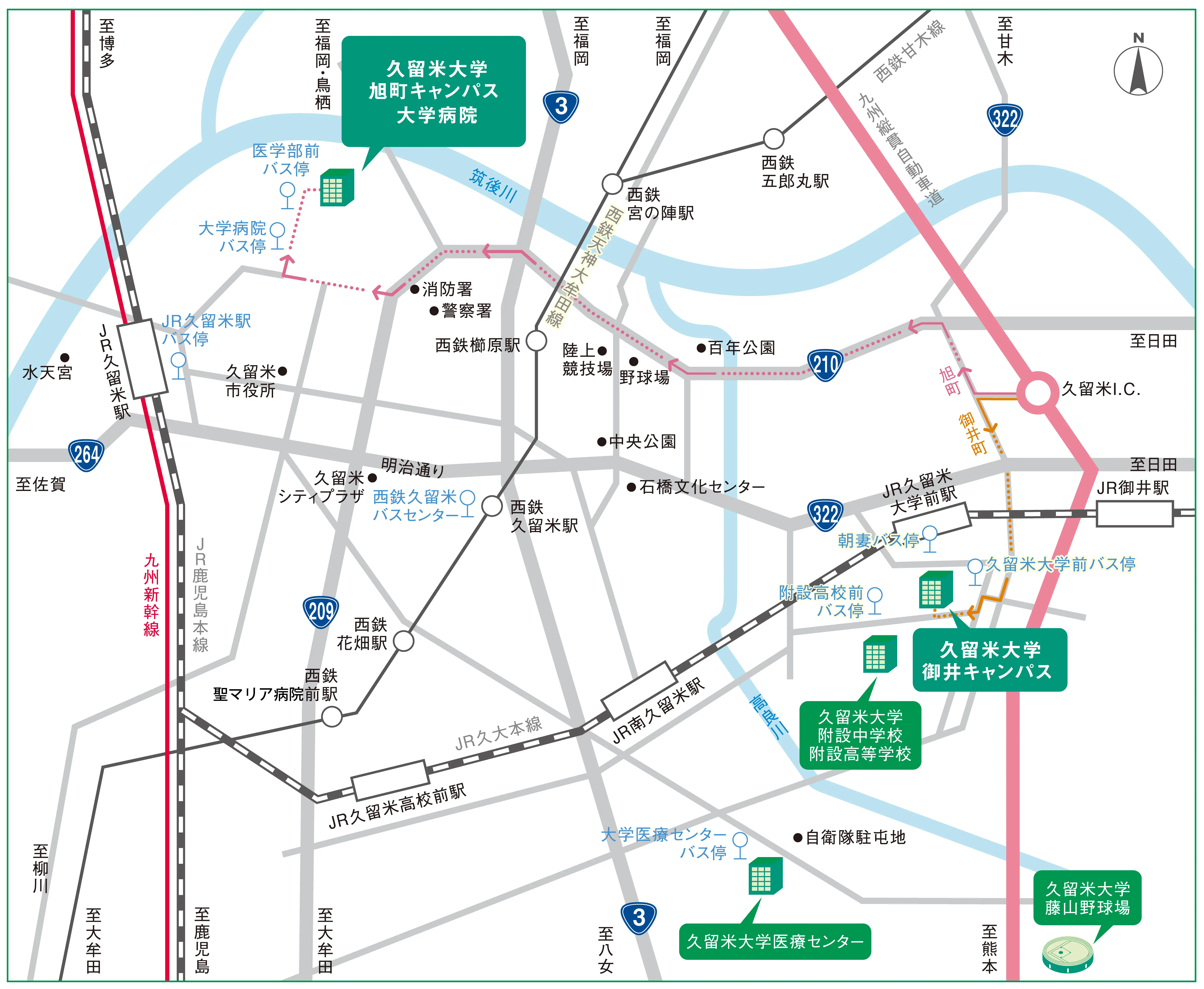 久留米市内地図