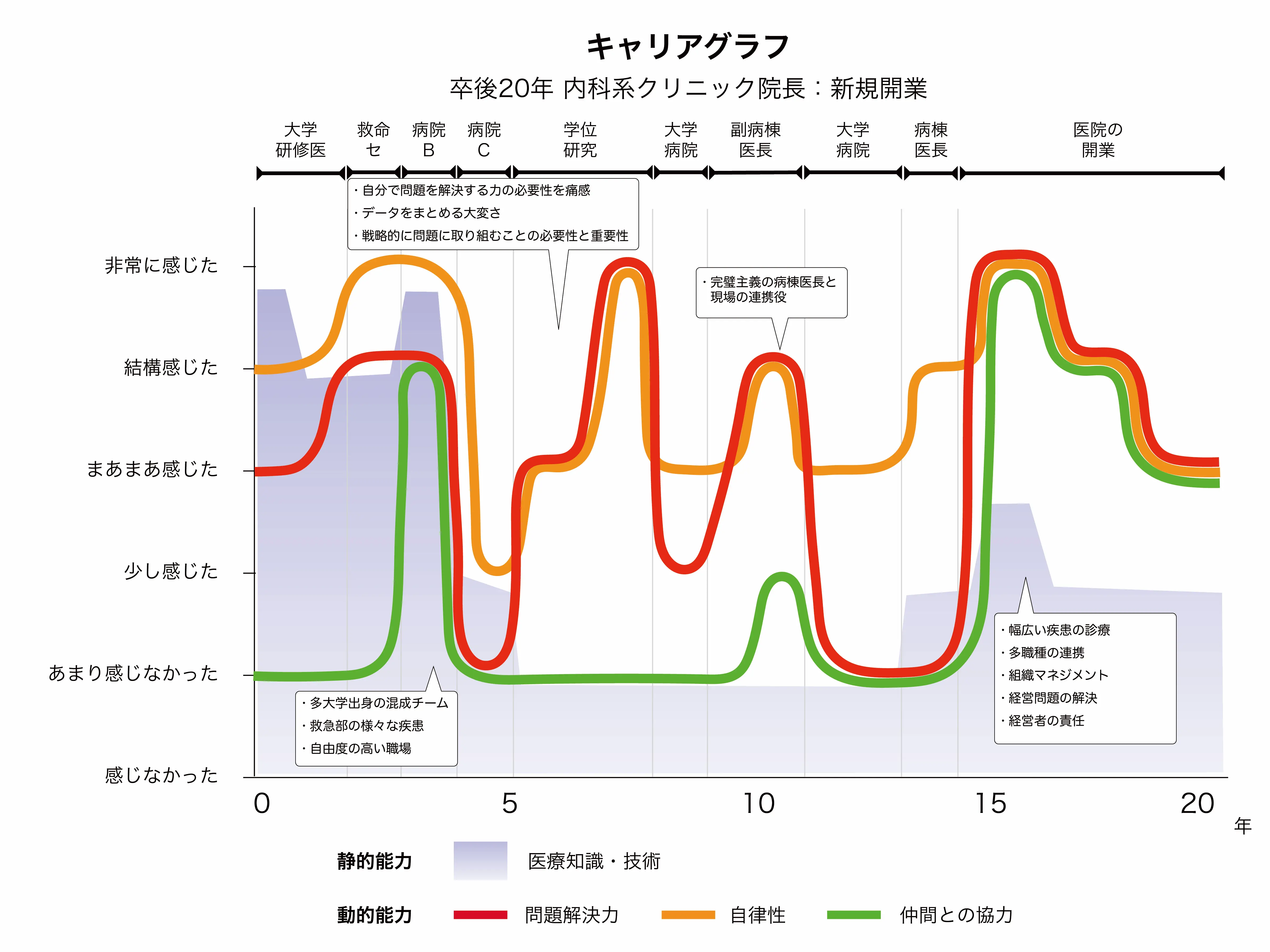 キャリアグラフ 卒後20年 内科系クリニック院長:新規開業